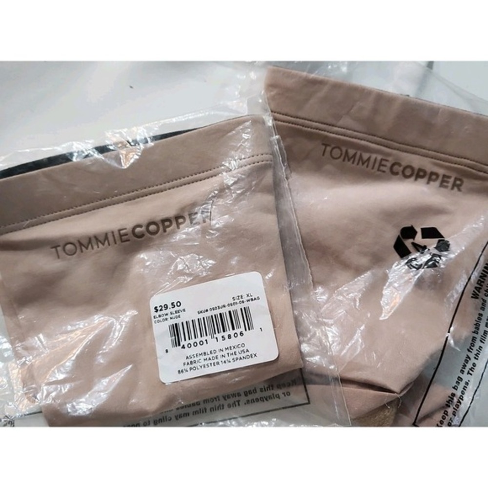 2 Tommie Copper Women's  Nude Compression Elbow Sleeves Size‎ XL NEW Sealed